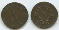 Frankreich Belgien Antwerpen Siege Coinage 5 Centimes G1918 - Antwerp, Siége d´Anvers Louis XVIII. RAR Franc Belgium -