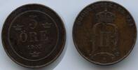 Ore G15603 - Sweden 5 Ore KM#757 Oscar II.1872-1907 Svergie Schweden -