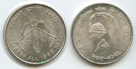 Nepal König Mahendra 10 Rupees Silber VS2025 (1968) M#3202 - König Mahendra Bir Bikram FAO fast Unzirkuliert