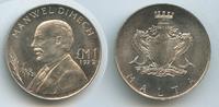Malta 1 Pound M#3618 Malta Manwel Dimech 1860-1921 Silber