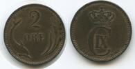 Ore G8748 - Denmark 2 Ore VBP KM#793.2 VF+ Christian IX.1863-1906 Dänemark -