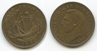 Half Penny G2260 - Großbritannien KM#868 XF George VI. Great Britain -