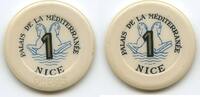 1 Franc GX080 - Spielmarke Nice Casino Nizza Palais de la Méditerranée Jeton -