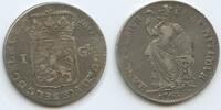 Niederlande Gelderland Zutphen 1 Gulden Silber H0754 - RAR Batavian Republic Netherlands Dutch Republic -