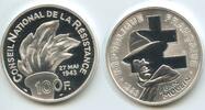 100 Francs G0398 - Frankreich KM#1023 Jean Moulin 27.Mai 1943 Silber France -