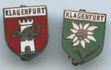 Abzeichen A635 - 2 Stück Lot Klagenfurt Kärnten colloriert Anstecknadeln -