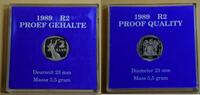 Südafrika 2 Rand in original Box GN553 - South Africa Springbock PROOF -