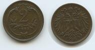 2 Heller G12363 - Österreich KM#2801 RAR Erhaltung Franz Joseph I.1848-1916 -
