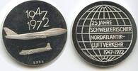 Silbermedaille GY078 - Schweiz 1947-1972 - 25 Jahre Nordatlantik Luftverkehr -