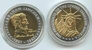 GY554 - Bimetallmedaille USA Abraham Lincoln 16th President 1861-1865 -