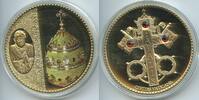 Medaille GN1116 - Große Vatikan Tiara Papst Benedikt XVI. Color mit Steinen -