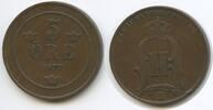 Schweden 5 Öre G15637 - RAR Oscar II. 1872-1907 Svergie Sweden -