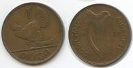 Irland 1 Penny (1 Pingin) G6409 - Harfe, Henne - Hen with chicks Ireland -