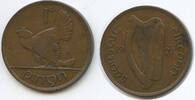 Irland 1 Pingin (Penny) G6408 - Henne mit Küken Ireland Éire Hen with chicks -