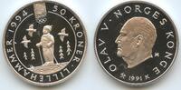 Norwegen 50 Kroner Silber GB1391 - Olympia 1994 Lillehammer Norway Child skiing -