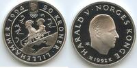 Norwegen 50 Kroner Silber GB1396 - Olympia 1994 Lillehammer Norway 2 children on sled -