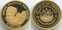 Liberia 25 Dollars Gold M#5436 - Johann Wolfgang Von Goethe - Famous People -