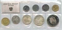 Österreich Großer Kursmünzensatz GN310m - KMS mit 25 + 50 Schilling Silber - Coin Mint Set -
