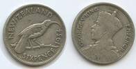 Neuseeland 6 Pence H1404 - RAR Huia bird Vogel George V 1910-1936 New Zealand -