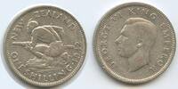 Neuseeland One Shilling 1942 H1417 - RAR Maori George VI. 1936-1952 New Zealand Crouched Māori warrior Sehr schön