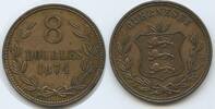 Guernsey 8 Doubles G7487 - British Dependency Queen Victoria -