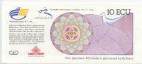Spanien Europa SPECIMEN 10 ECU TEST banknote test note Probe GB371 - Expo 92 Seville Eufiserv Banknote -