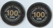 Tschechoslowakei 100 DM Spielbankjeton Casino Mark Casinomarke M#7426 - Ingo-Casino Franzensbad Tschechien -