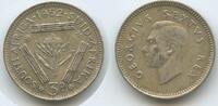 Südafrika 3 Pence Silber H1471 - George VI. South Africa Suid-Afrika -