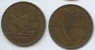 Irland One Penny (1 Pingin) G7798 - Hen with chicks Cláirseach or Gaelic harp - Ireland Irish Free State -
