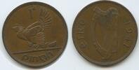 Irland One Penny G6427 - Hen with chicks Cláirseach or Gaelic harp - Ireland Irish Free State -