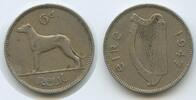 Irland 6 Pence (6 Pingin / 1 Reul) G7808 - Hund Ireland Éire -