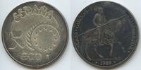 5 Ecu 1989 Spanien GY934 - Carlos V. Augustus Imperator Spain Fast unzirkuiert, Patina