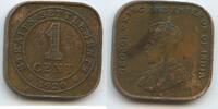 Straits Settlements - Britisch Malaysia 1 Cent G6060 - King George V. British India Government -