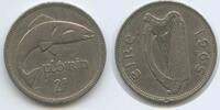 Irland 2 Shilling (2 Scilling 1 Flóirin) G6435 - Atlantischer Lachs - Atlantic salmon - Harfe Ireland Éire -