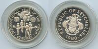 Seychellen 50 Rupees Silber 1980 G2092 - UNICEF and International Year of the Child Seychelles Polierte Platte