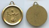 Ohne Ortsangabe Medaille Anhänger M#7095 - Mädchen mit Blume -