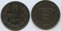 Guernsey 8 Doubles G7492 - British Dependency Queen Victoria -