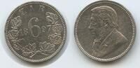 Südafrika Zuid Afrikaansche Republiek 6 Pence (Sixpence) Silber G9525 - Paul Krüger South Africa ZAR Pretoria mint -