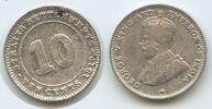 Straits Settlements Singapur Malaysia 10 Cents Silber M#6250 - King Georg V. 1910-1936 Malaysia -