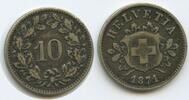 10 Rappen 1871 B Bern Schweiz Eidgenossenschaft G15046 - RAR Federal State Switzerland Suisse Confoederation Helvetia Sehr Schön +