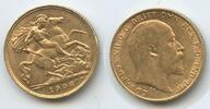 Großbritannien Great Britain United Kingdom ½ Sovereign Gold 1908 M#5438 - King Edward VII. 1901-1910 Sehr schön