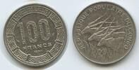 100 Francs CFA 1990 Kongo K02 - RARES JAHR Bank of Central African States Congo Giant Elands Springböcke Vorzüglich