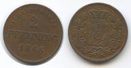 Bayern 2 Pfennig G14360 - Ludwig II. 1864-1886 Kingdom of Bavaria -