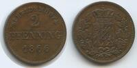 Bayern 2 Pfennig G6849 - Ludwig II. 1864-1886 Kingdom of Bavaria -