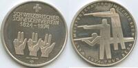 Schweiz Eidgenossenschaft Kanton Schwyz Silbermedaille, Schützenmedaille M1134 - Eidgenössische Schützenfest in Altdorf - Sitzende Helvetia -