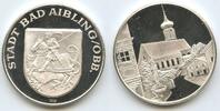 Deutschland Bundesrepublik Bayern Silbermedaillle M344 - Stadt Bad Aibling Oberbayern - Wappen Ritter auf Pferd -