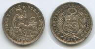 Peru ½ Dinero Silber H0517 - RAR Lima Liberty -