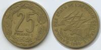 Zentralafrikanische Staaten 25 Francs CFA K42 - SEHR RAR Antilopen Bank of Central African States -