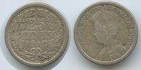 Niederlande 25 Cents Silber G14395 - Wilhelmina I. Netherlands -