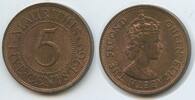 Mauritius 5 Cents (Five Cents) G15938 - Queen Elisabeth II. 1952-2022 -